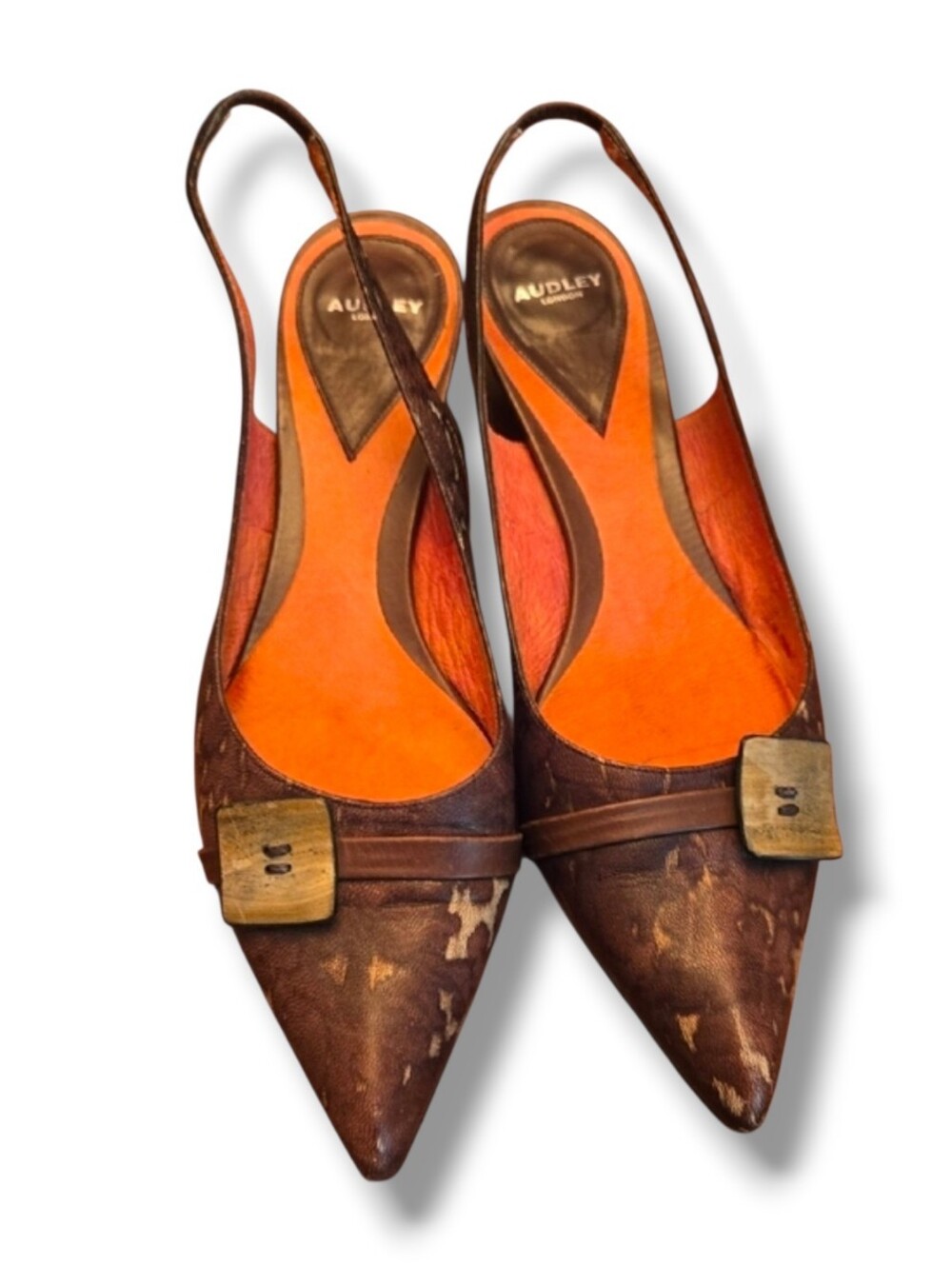 Audley Brown Pointed Toe Slingback Flats